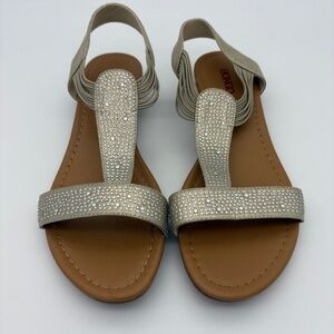 NWOB Bongo Zandra Gladiator Champagne Metallic Shimmer Sandals; Size 10